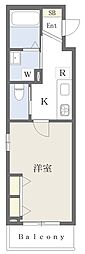 マリーズメゾン平塚 1Kの間取図画像