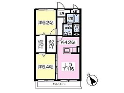 グレースコート 2LDKの間取図画像
