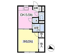 タカハシハイツJ2 1DKの間取図画像