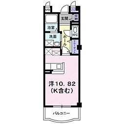 プリュジュール ワンルームの間取図画像