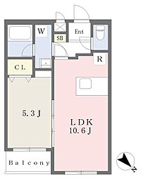 江戸川区平井5丁目マンション 1LDKの間取図画像