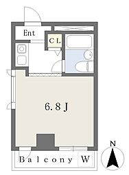 YASUIビル第5 1Kの間取図画像