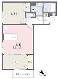 江戸川区平井5丁目マンション 2LDKの間取図画像