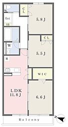 江戸川区鹿骨2丁目アパート 3LDKの間取図画像