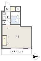 YASUIビル第5 1Kの間取図画像
