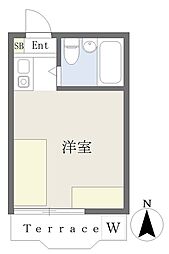 コーポコスモ ワンルームの間取図画像