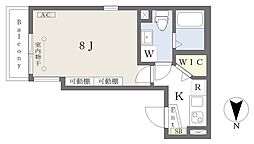 D-BASE新小岩 1Kの間取図画像