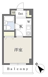 JR東海道・山陽本線 甲子園口駅 徒歩7分の賃貸マンション 5階1Kの間取り