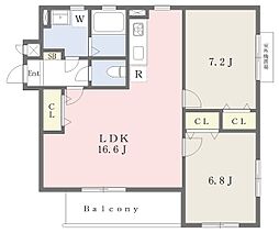 AR六甲 2LDKの間取図画像