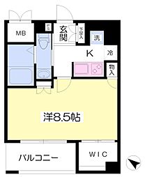 トルチェ元町山手 1Kの間取図画像