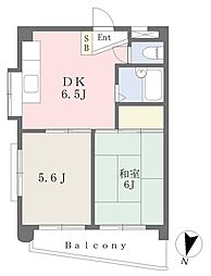 ハイツ須磨 2DKの間取図画像
