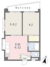 ハイツ須磨 2DKの間取図画像