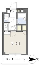 サウザー岡本 1Kの間取図画像
