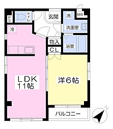 パルハイム 1LDKの間取図画像