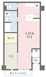 WhiteVilla2 1LDKの間取図画像