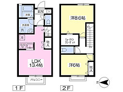 メゾンドブラン 1階2LDKの間取り