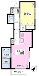 グラナート 1階1LDKの間取り