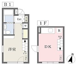 ワダフラット 1DKの間取図画像