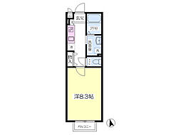 コンドミニアムエハラ 1Kの間取図画像