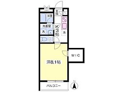 ヴェルデ中野南 1Kの間取図画像