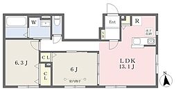 ヴィラージュ下井草I 2LDKの間取図画像