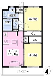 ベルフィオーレ上井草 2LDKの間取図画像