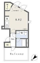 ReveResidencenakanosakaue2 ワンルームの間取図画像