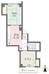 白鳥マンション 2DKの間取図画像