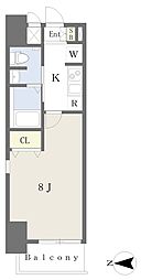 ＣＲＯＳＳ　ＣＯＵＲＴ高槻富田駅前 5階1Kの間取り
