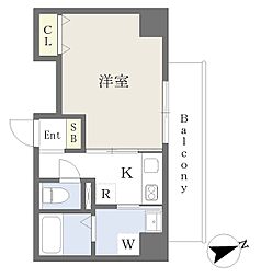 京阪本線 野江駅 徒歩3分の賃貸マンション 7階1Kの間取り