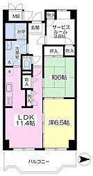 リバーサイド江坂 408 4階2SLDKの間取り