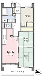 豊中曽根ビューハイツ 3LDKの間取図画像