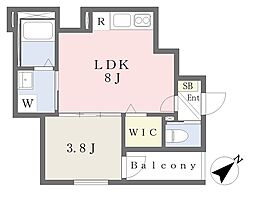 (仮称)F asecia arago 1LDKの間取図画像