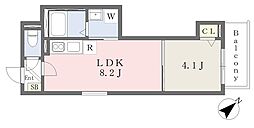 (仮称)F asecia arago 1LDKの間取図画像