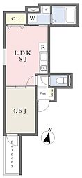 (仮称)F asecia courrier 1LDKの間取図画像