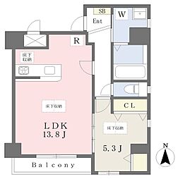 QuatreSaisons新大阪 1LDKの間取図画像
