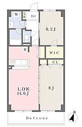 マーブルコート千里中央 2LDKの間取図画像