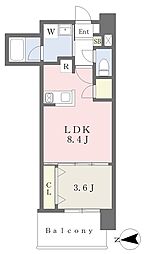 RJRプレシア江坂駅前 1LDKの間取図画像