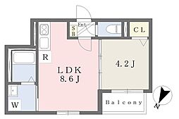 エンデバー千船 1LDKの間取図画像