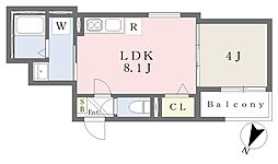 エンデバー千船 1LDKの間取図画像