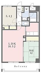 フォレステージ太秦 2階2LDKの間取り