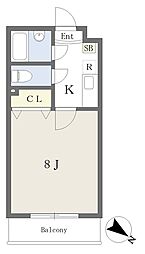 ヴェルフィオーレ嵐山 1Kの間取図画像