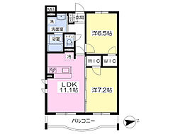 エル・セレーノ向日町 2LDKの間取図画像
