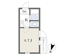 GATO-NA 1Kの間取図画像