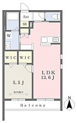 オリエンタルガーデン　ウエスト 301 3階1LDKの間取り