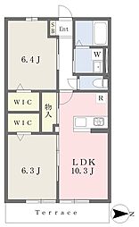 ベンディシオン 1階2LDKの間取り