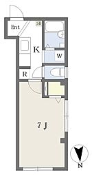 エスペランサ 2階1Kの間取り