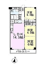 グリーンコーポ千寿2号棟 3LDKの間取図画像
