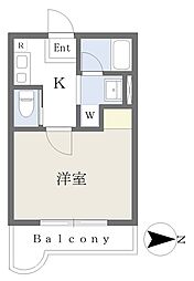 エレガンス綾瀬セカンド 1Kの間取図画像