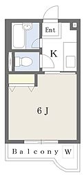 エレガンス綾瀬セカンド 1Kの間取図画像